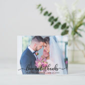 Elegante liefde en dankbaarheid Script Huwelijksfo Briefkaart (Staand voorkant)