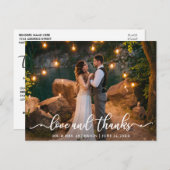 Elegante liefde en dankbaarheid script huwelijksfo briefkaart (Voorkant / Achterkant)