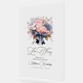 Elegante liefde Fancy Bloemen Vrijgezellenfeest Acryl Bord (Hoek)