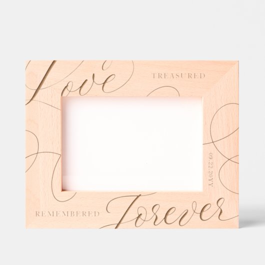 Elegante liefde gekoesterd voor altijd gedenkteken gegraveerde lijstjes (Voorkant)