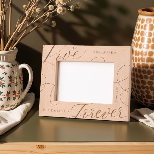 Elegante liefde gekoesterd voor altijd gedenkteken gegraveerde lijstjes