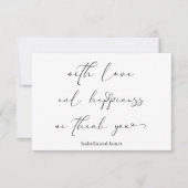 Elegante liefde & geluk Romantische bruiloft Bedankkaart (Voorkant)