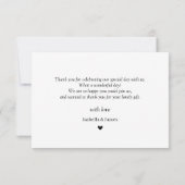 Elegante liefde & geluk Romantische bruiloft Bedankkaart (Achterkant)