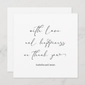 Elegante liefde & geluk Romantische bruiloft Bedankkaart (Voorkant / Achterkant)