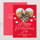 Elegante Liefde Gelukkig Valentijnsdag Familie Fot Feestdagenkaart (Voorkant / Achterkant)