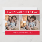 Elegante Liefde Gelukkige Valentijnsdag Familie 2  Feestdagenkaart (Voorkant)