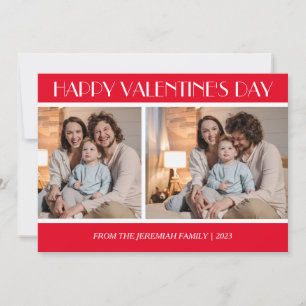 Elegante Liefde Gelukkige Valentijnsdag Familie 2 Feestdagenkaart