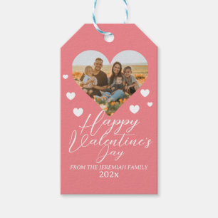 Elegante Liefde Gelukkige Valentijnsdag Familie Fo Cadeaulabel