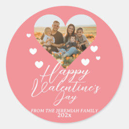 Elegante Liefde Gelukkige Valentijnsdag Familie Fo Ronde Sticker