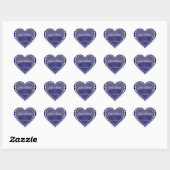 Elegante liefde glanzend marine blauw hart hart sticker (Vel)