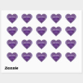 Elegante liefde glanzend Paarse hart Hart Sticker (Vel)