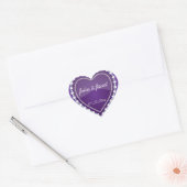 Elegante liefde glanzend Paarse hart Hart Sticker (Envelop)