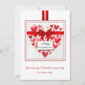 Elegante Liefde Hart Boog Rode Valentijnsdag Feestdagenkaart (Voorkant)