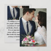 Elegante liefde hart bruiloft foto bedankkaart (Voorkant / Achterkant)