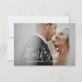 Elegante liefde hart bruiloft foto chique script g bedankkaart (Voorkant)