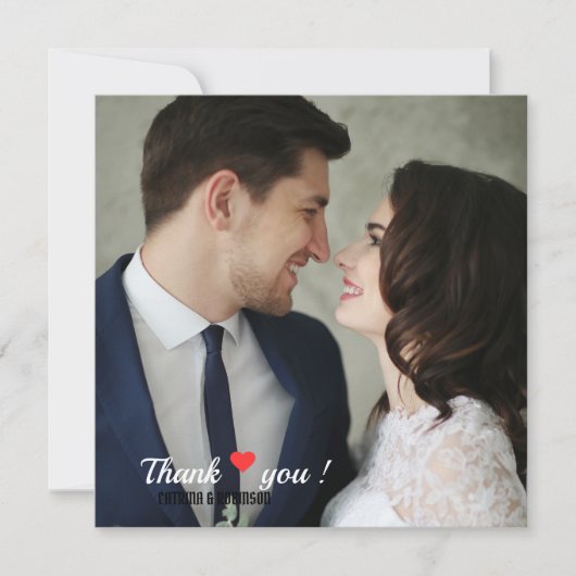 Elegante liefde hart bruiloft foto kaart (Voorkant)