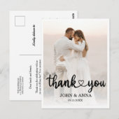 Elegante liefde hart script bruiloft foto briefkaart (Voorkant / Achterkant)