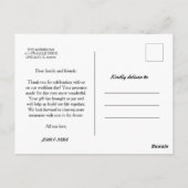 Elegante liefde hart script bruiloft foto briefkaart (Achterkant)