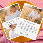 Elegante liefde hart script foto collage bruiloft bedankkaart