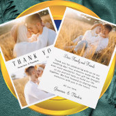 Elegante liefde hart script foto collage bruiloft bedankkaart