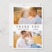 Elegante liefde hart script foto collage bruiloft bedankkaart (Voorkant)