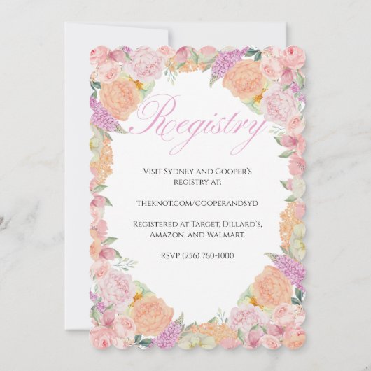 Elegante Liefde In Bloei Bruids Douche Uitnodiging (Achterkant)