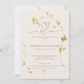 Elegante liefde in bloei gouden bloemig Vrijgezell Kaart (Voorkant)