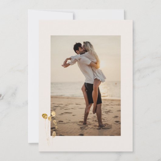 Elegante liefde in bloei gouden bloemig Vrijgezell Kaart (Achterkant)