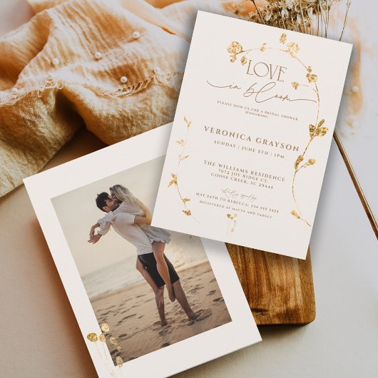 Elegante liefde in bloei gouden bloemig Vrijgezell Kaart