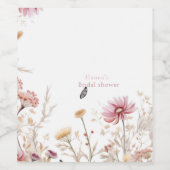 Elegante Liefde in bloei Vrijgezellenfeest Wijn Etiket (Enkel label)