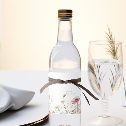 Elegante Liefde in bloei Vrijgezellenfeest Wijn Etiket