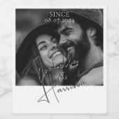 Elegante liefde in kalligrafie aangepaste foto wijn etiket (Enkel label)