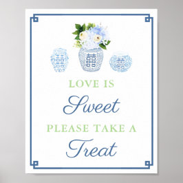 Elegante Liefde Is Zoet Neem Een Treat Bruiloftssh Poster