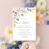 Elegante liefde is zoet roze bloemig Vrijgezellenf Kaart