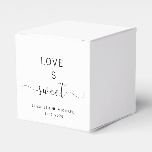 Elegante liefde is zoete bruiloft bedankdoosjes (Voorkant Zijde)