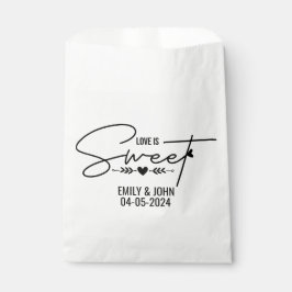 Elegante Liefde is Zoete Hart Calligrafie Bruiloft Bedankzakje