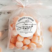 Elegante liefde is zoete hart kalligrafie bruiloft ronde sticker