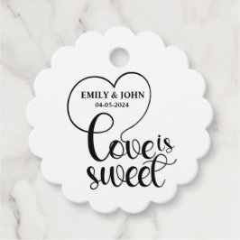 Elegante liefde is zoete kalligrafie Hart Bedankjes Labels