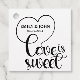 Elegante liefde is zoete kalligrafie Hart  Bedankjes Labels