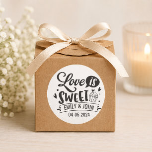 Elegante liefde is zoete kalligrafie Hart Ronde Sticker