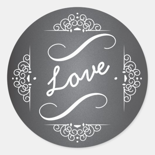 Elegante Liefde Krijtbord Envelop Seal Sticker (Voorkant)