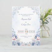 Elegante liefde: onze bruiloft kaart (Staand voorkant)