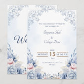 Elegante liefde: onze bruiloft kaart (Voorkant / Achterkant)