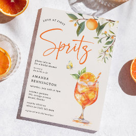 Elegante Liefde op de Eerste Spritz Bruidsfeestje Kaart
