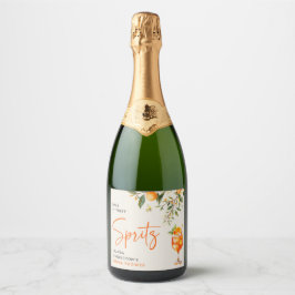 Elegante Liefde op het Eerste Spritz Bruidsfeest  Sparkling Wijnetiket