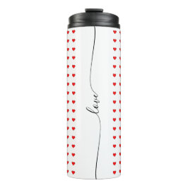 Elegante liefde rode harten naadloos patroon thermosbeker