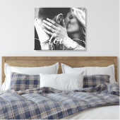 Elegante Liefde Script Typografie Bruiloft Foto Canvas Afdruk (Insitu (Slaapkamer))