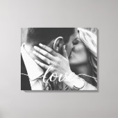 Elegante Liefde Script Typografie Bruiloft Foto Canvas Afdruk (Voorkant)