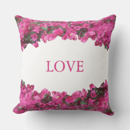 Elegante Liefde Tropische Bloemen op Wit Kussen