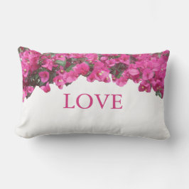 Elegante Liefde Tropische Bloemen op Wit Kussen